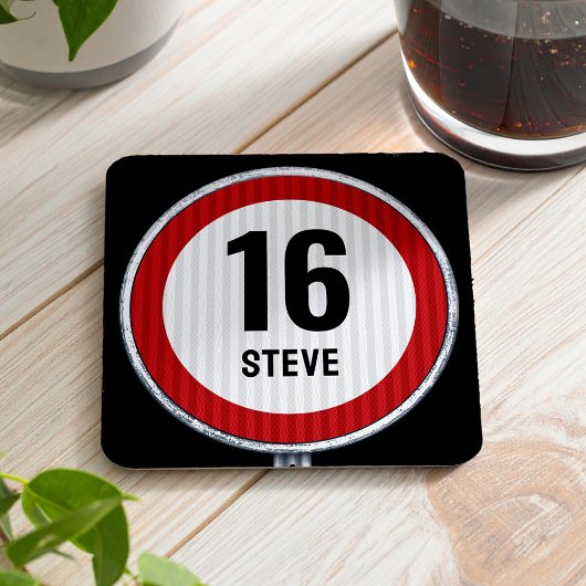 Dessous-de-verre Carré En Papier 16th Birthday Speed Limit CUSTOMIZABLE
