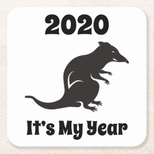 Dessous-de-verre Carré En Papier 2020 Mon année de rat