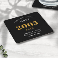 20e anniversaire Nom 2005 Black Gold Elegant Chic
