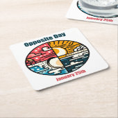 Dessous-de-verre Carré En Papier 25 janvier - Jour opposé (Incliné)