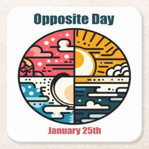 Dessous-de-verre Carré En Papier 25 janvier - Jour opposé