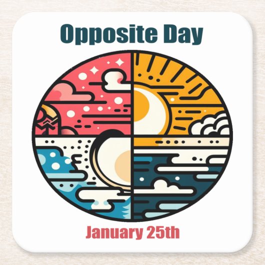 Dessous-de-verre Carré En Papier 25 janvier - Jour opposé (Devant)