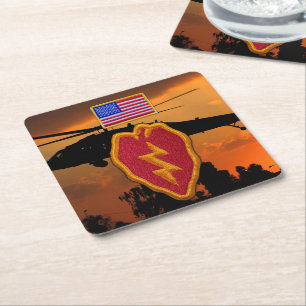 Dessous-de-verre Carré En Papier 25e INF DIV ID Division d'infanterie anciens comba