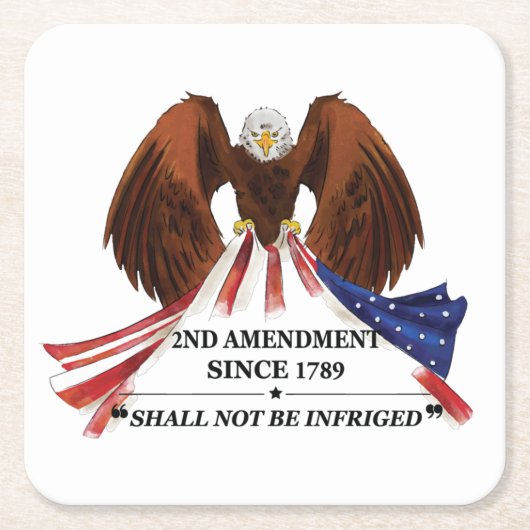 Dessous-de-verre Carré En Papier 2e amendement Oreiller (Devant)