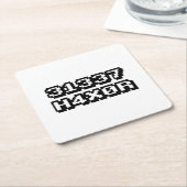 DESSOUS-DE-VERRE CARRÉ EN PAPIER 31337 H4X0R (Incliné)