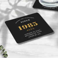 40e anniversaire Nom 1985 Black Gold Elegant Chic