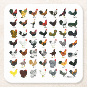 Dessous-de-verre Carré En Papier 49 Coq