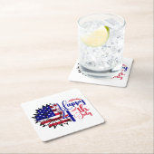 Dessous-de-verre Carré En Papier 4 juillet (En situation)