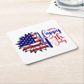 Dessous-de-verre Carré En Papier 4 juillet (Incliné)