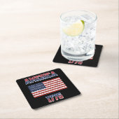 Dessous-de-verre Carré En Papier 4 juillet (En situation)