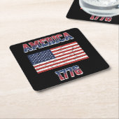 Dessous-de-verre Carré En Papier 4 juillet (Incliné)