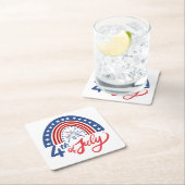 Dessous-de-verre Carré En Papier 4 juillet (En situation)