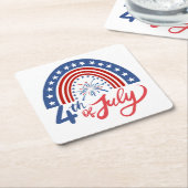 Dessous-de-verre Carré En Papier 4 juillet (Incliné)