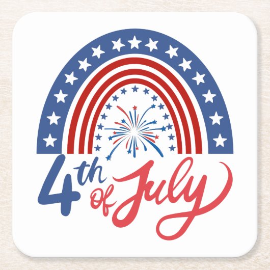 Dessous-de-verre Carré En Papier 4 juillet (Devant)