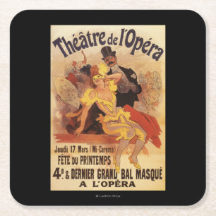 Dessous-de-verre Carré En Papier 4ème Boule masquée au théâtre de l'Opera