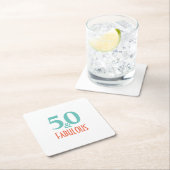 Dessous-de-verre Carré En Papier 50 et fabuleux (En situation)