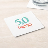 Dessous-de-verre Carré En Papier 50 et fabuleux (Incliné)