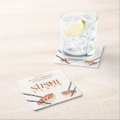 Dessous-de-verre Carré En Papier 50e anniversaire Sushi Party Simple Retro (En situation)