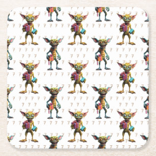 Dessous-de-verre Carré En Papier 7 Anniversaire Monster Gremlin