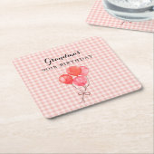 Dessous-de-verre Carré En Papier 90e anniversaire de grand-mère (Incliné)