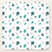 Dessous-de-verre Carré En Papier À feuillage persistant Tree Feuilles et Red Holly  (Devant)