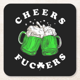 Dessous-de-verre Carré En Papier À la Saint-Patrick Bière Drôle