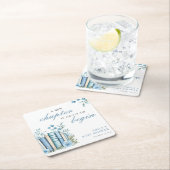 Dessous-de-verre Carré En Papier A New Chapter Blue Baby Shower (En situation)