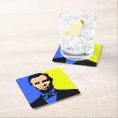 DESSOUS-DE-VERRE CARRÉ EN PAPIER ABE LINCOLN 2 (En situation)