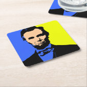 DESSOUS-DE-VERRE CARRÉ EN PAPIER ABE LINCOLN 2 (Incliné)