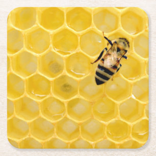 Dessous-de-verre Carré En Papier abeille et nid d'abeille