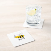 Dessous-de-verre Carré En Papier Abeille mignonne (En situation)