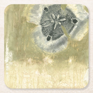 Dessous-de-verre Carré En Papier Abrégé sur Flowerhead avec la texture vitrée