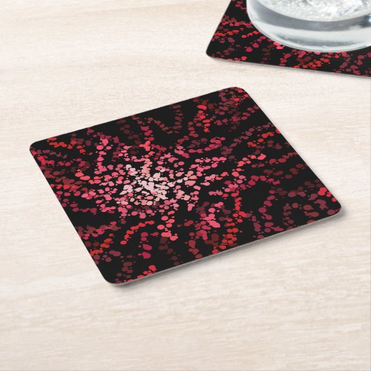 Dessous-de-verre Carré En Papier Abstract Splatter Dots Of Pinks And Reds Pattern (Incliné)