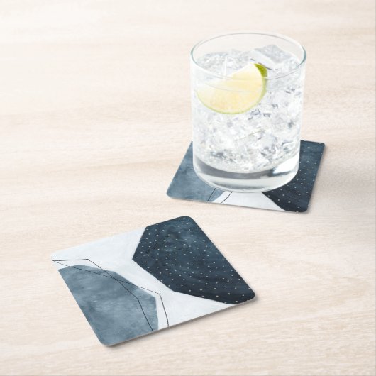 Dessous-de-verre Carré En Papier Abstraction adjacente (En situation)