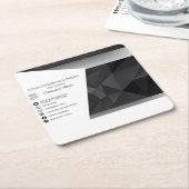 Dessous-de-verre Carré En Papier Abstrait moderne I noir (Incliné)