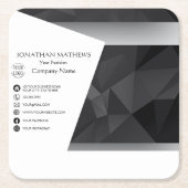 Dessous-de-verre Carré En Papier Abstrait moderne I noir (Devant)