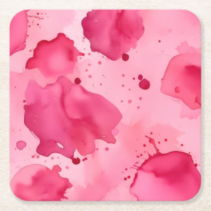 Dessous-de-verre Carré En Papier Abstrait rose sur rose