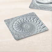 Dessous-de-verre Carré En Papier Abstraite spirale gris clair (Incliné)