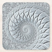 Dessous-de-verre Carré En Papier Abstraite spirale gris clair (Devant)