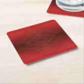 Dessous-de-verre Carré En Papier Acceptation | Motif de Boho Eclectique Rouge (Incliné)