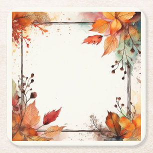 Dessous-de-verre Carré En Papier Action de grâce Feuilles d'automne