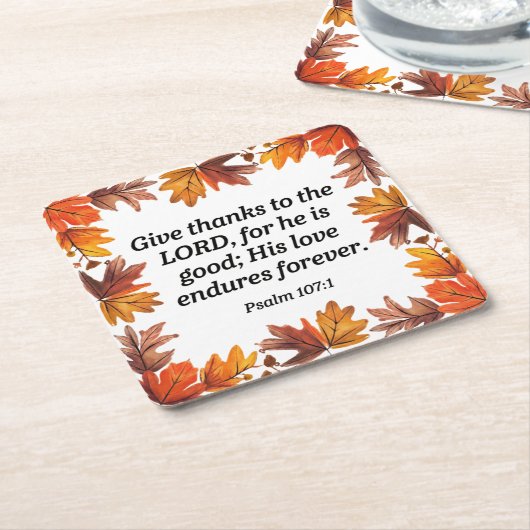 Dessous-de-verre Carré En Papier Action de grâces (Incliné)