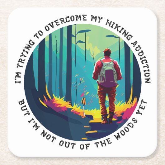 Dessous-de-verre Carré En Papier Addiction randonnée (Devant)