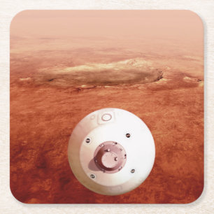 Dessous-de-verre Carré En Papier Aérocoque Avec Perpersévérance Rover Descente Vers