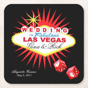 Dessous-de-verre Carré En Papier Affiche de bienvenue Las Vegas CHOISIR LA COULEU