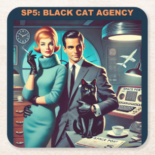 Dessous-de-verre Carré En Papier Affiche de voyage spatial Martini SP5 : Agence Bla