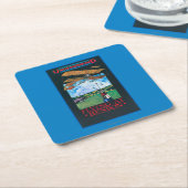 Dessous-de-verre Carré En Papier Affiche finie Grahame-Blanche et plate d'aérodrome (Incliné)