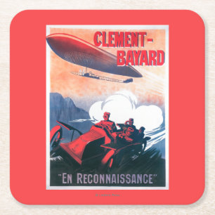 Dessous-de-verre Carré En Papier Affiche promotionnelle de dirigeable d'Adjudant