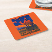 Dessous-de-verre Carré En Papier Affiche promotionnelle de ligne aérienne française (Incliné)