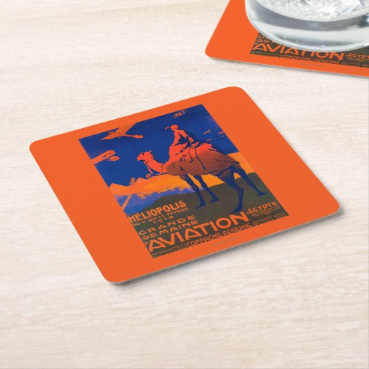 Dessous-de-verre Carré En Papier Affiche promotionnelle de ligne aérienne française (Incliné)